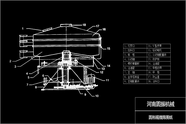 圆形摇摆筛图纸-河南圆振机械